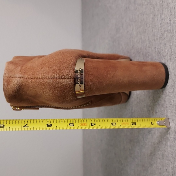 Michael Kors Haven Tan Suede Zip-Up Ankle Bootie Heels Size 9.5 - Picture 13 of 13
